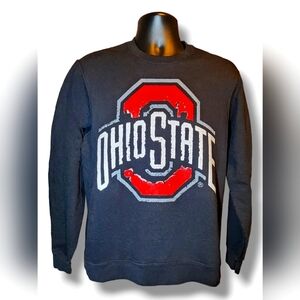 Ohio State University Buckeyes Black Long Sleeve Shirt Logo Men Medium